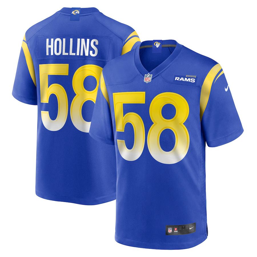 Men Los Angeles Rams 58 Justin Hollins Nike Royal Game NFL Jersey